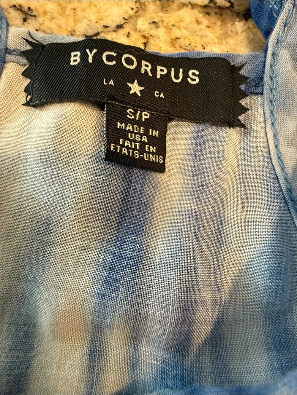 BYCORPUS boho chic blue tie dye racer back tank top SM - Picture 5 of 12